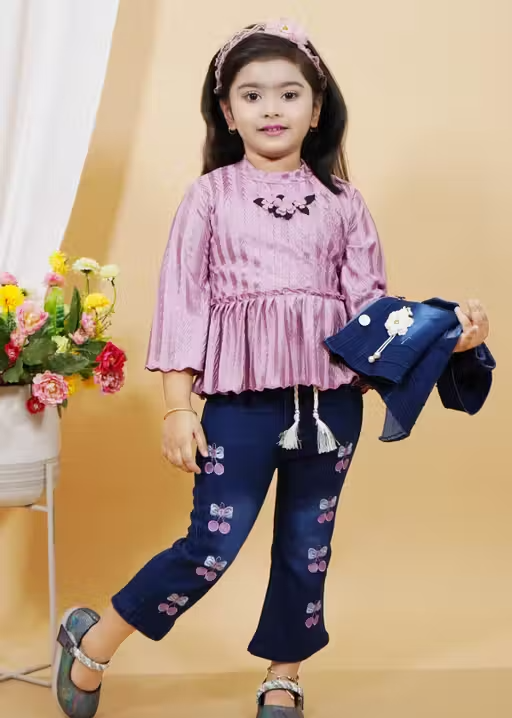 Girls Top, Blazer & Bottom Set - Image 4