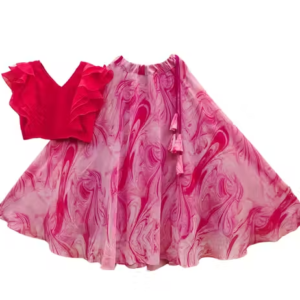 Trendy Kids Lehenga Choli with V-Neck Blouse