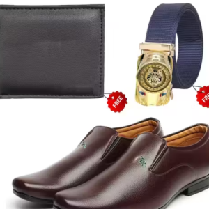 Unique Trendy Formal & Party Wear Shoes Combo for Men – With Free Wallet & Belt