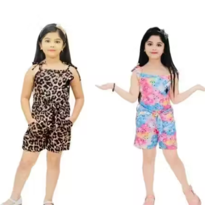Cute Trendy Kids Girls Dungarees & Jumpsuits Combo [Set of 2]