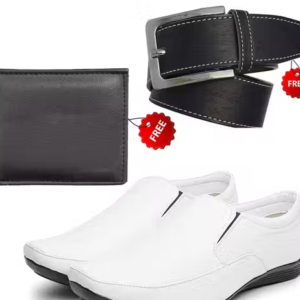 Relaxed Trendy Formal & Party Wear Shoes Combo for Men – With Free Wallet & Belt
