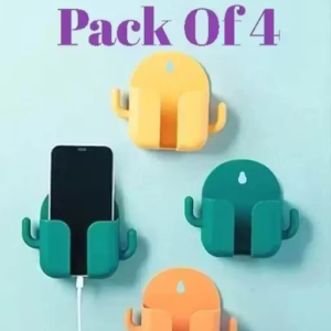 Wall Mounted Mobile Phone & Remote Holder Stand (Pack of 4) – Multicolor