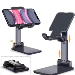 Adjustable Foldable Mobile Phone Holder Stand (Black) – Tabletop