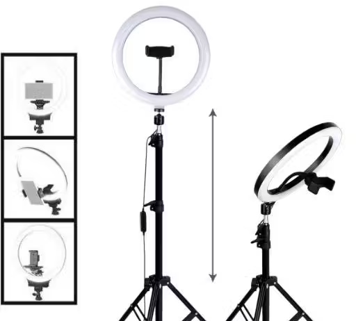 26cm Ring Light Studio Mobile Selfie Light with 7 Feet Tripod Stand