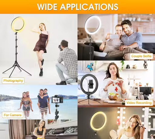 26cm Ring Light Studio Mobile Selfie Light with 7 Feet Tripod Stand - Image 2