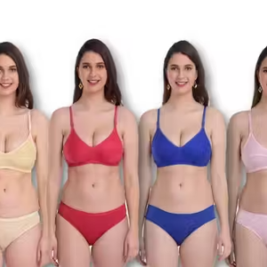 Solid Fancy Women Bra Panty Sets – Lingerie Set (Pack of 4)