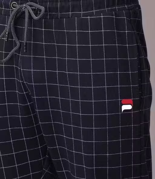 Checked Trackpants Navy for Men - Image 2