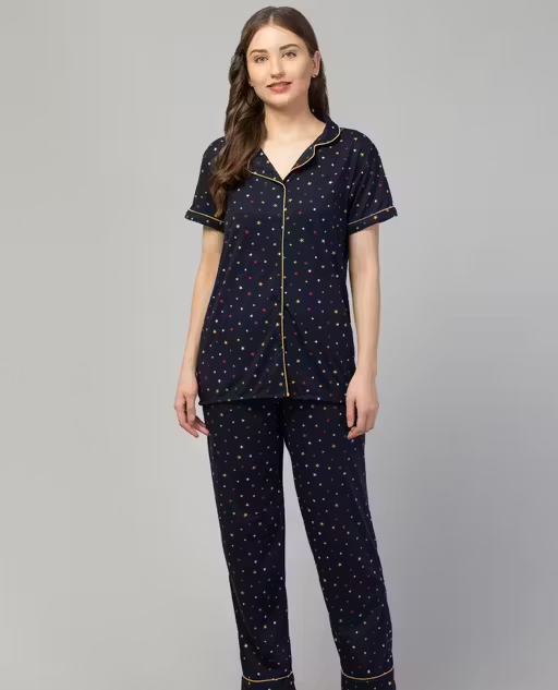 Women Cotton Printed Night Suit – Comfortable Nightwear Set - Image 2