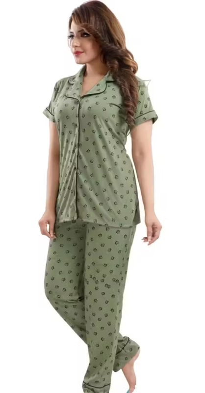 Women Cotton Printed Night Suit – Stylish & Comfortable Nightwear Set - Image 2