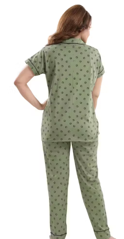 Women Cotton Printed Night Suit – Stylish & Comfortable Nightwear Set - Image 4