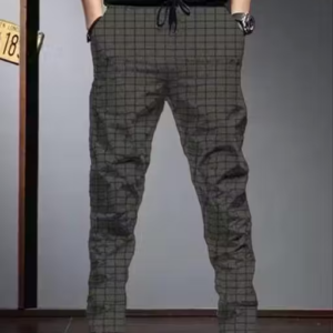 Checked Trackpants Maroon for Men
