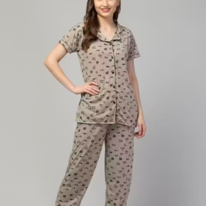 Women Cotton Printed Night Suit – Stylish & Comfortable Nightwear Set