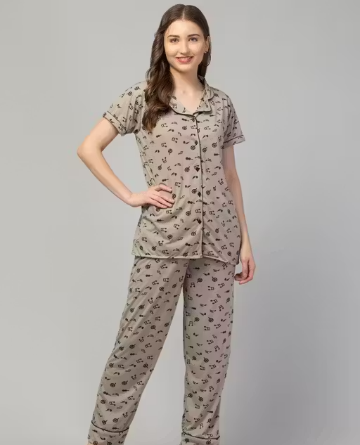 Women Cotton Printed Night Suit – Stylish & Comfortable Nightwear Set