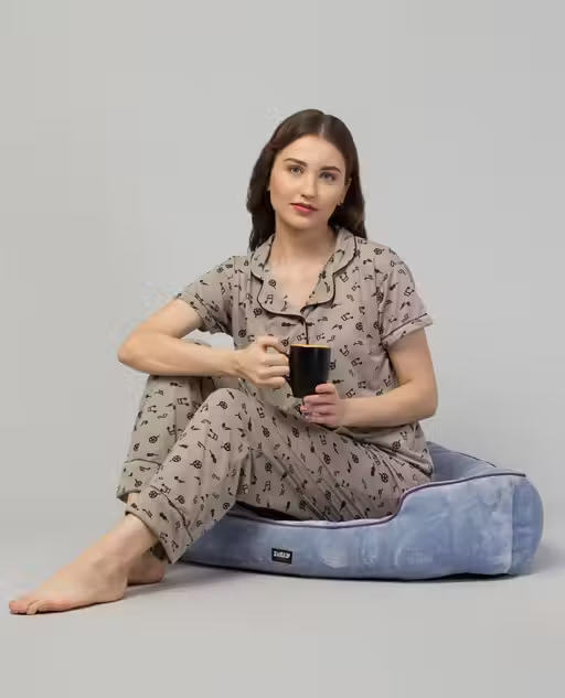 Women Cotton Printed Night Suit – Stylish & Comfortable Nightwear Set - Image 2