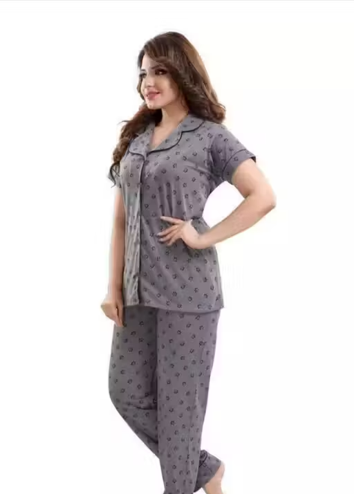 Women Cotton Printed Night Suit – Comfortable Daily Nightwear Set - Image 2