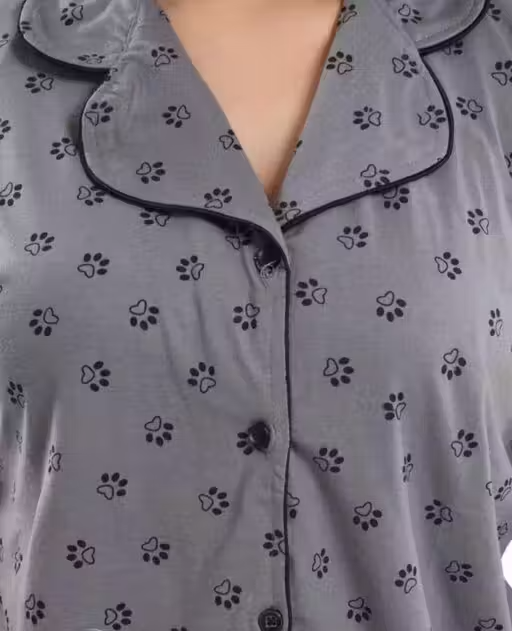 Women Cotton Printed Night Suit – Comfortable Daily Nightwear Set - Image 3