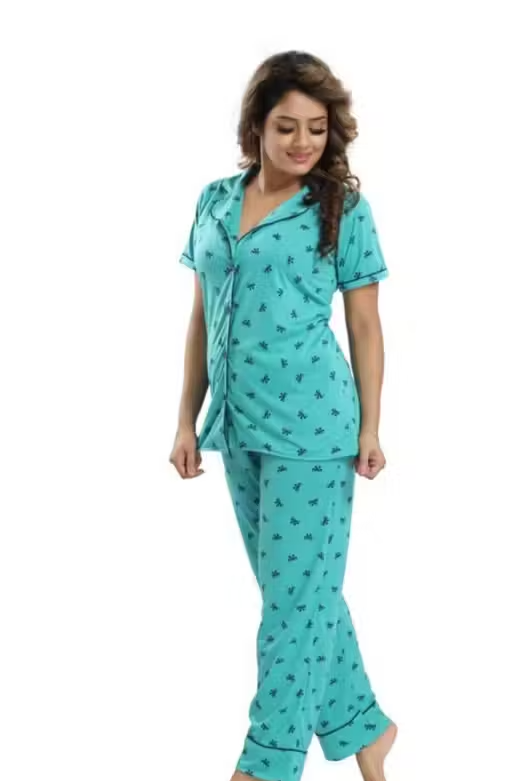 Women Cotton Printed Night Suit – Comfortable Nightwear Set - Image 3