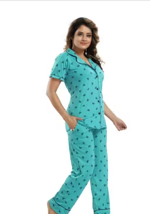 Women Cotton Printed Night Suit – Comfortable Nightwear Set - Image 4