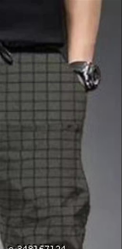 Checked Trackpants Maroon for Men - Image 3