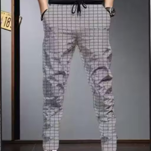 Checked Trackpants Maroon for Men