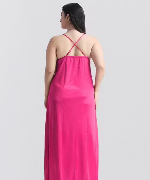 Women’s Satin Nighty with Robe – 2 Piece Nightwear Set - Image 2