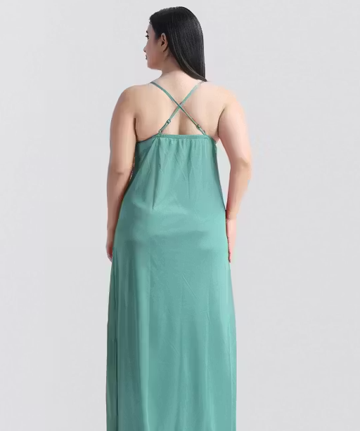 Women’s Satin Nighty with Robe – 2 Piece Sleepwear Set - Image 2