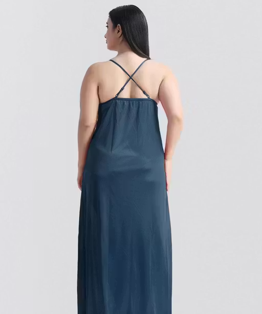 Women’s Satin Nighty with Robe – 2 Piece Nightwear Set - Image 2