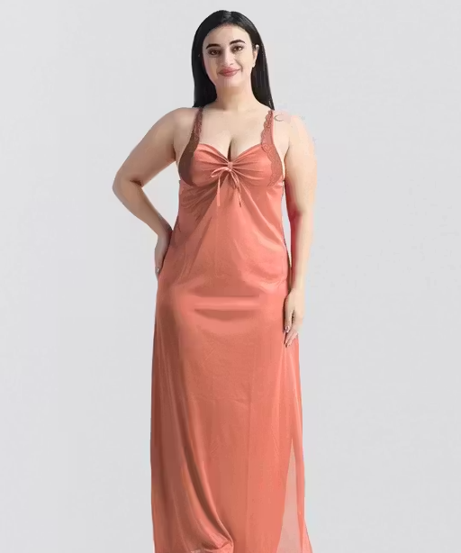 Women’s Satin Nighty with Robe – Premium 2 Piece Nightwear Set - Image 3