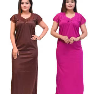 Eva Stylish Women Satin Nightdresses – Pack of 2