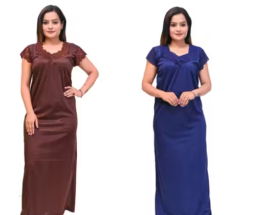 Attractive Women Satin Nightdresses – Pack of 2