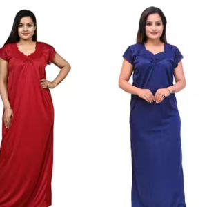 Siya Attractive Women Satin Nightdresses – Pack of 2