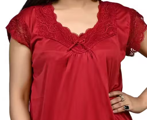 Siya Attractive Women Satin Nightdresses – Pack of 2 - Image 2