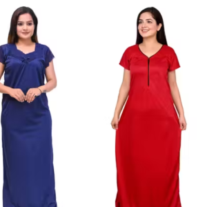Inaaya Fashionable Women Satin Nightdresses – Pack of 2