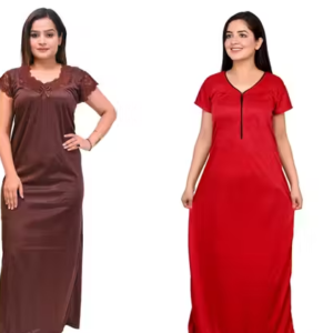 Trendy Adorable Women Satin Nightdresses – Pack of 2