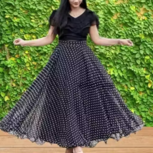 Beautiful Women Long Skirt & Top – White Pink / White Black Party Wear Dress