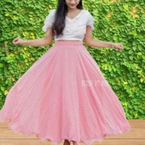 Beautiful Women Long Skirt & Top – White Pink / White Black Party Wear Dress