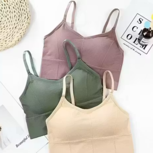 Women Cotton Blend Padded Non-Wired Long Bralette (Pack of 4)