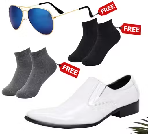 Attractive Formal Shoes Combo for Men – With Free Sunglasses & Socks