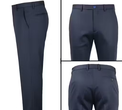 Men's Slim Fit Formal Navy Blue Trouser - Image 3