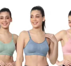 Women Cotton Blend Non-Padded Non-Wired T-Shirt Bra (Pack of 3)