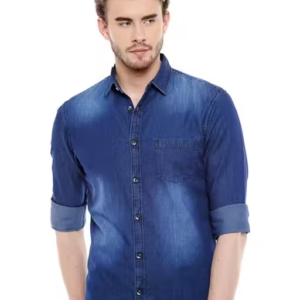 The Men’s Silky Dark Blue Denim Shirt