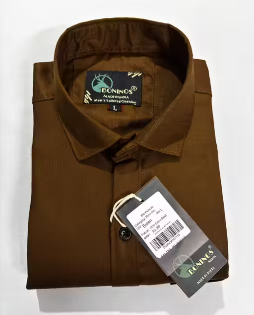 Men’s Brown Shirt with Pocket - Image 2