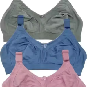 Women Cotton Blend Non-Padded Non-Wired Everyday Hook Bra (Pack of 3)