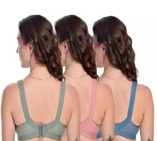 Women Cotton Non-Padded Non-Wired Full Coverage Bra (Pack of 3) - Image 2