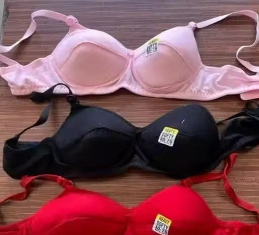 Women Hosiery Padded Non-Wired Seamless Bra (Pack of 3)