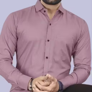 Boninos Men Solid Casual Shirt with Front Pocket – Dark Pink