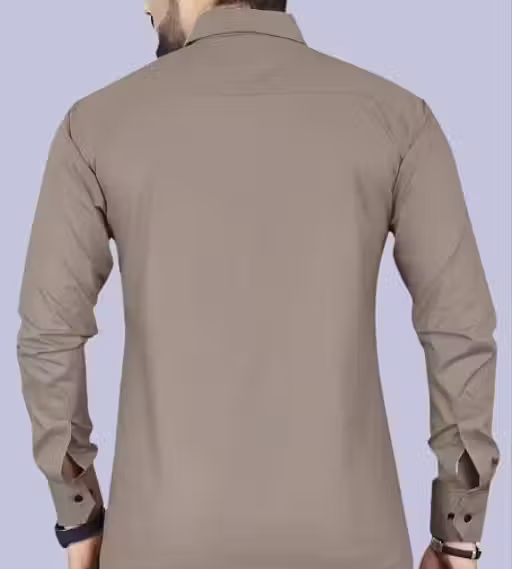 Boninos Men Solid Casual Shirt with Front Pocket - Image 2