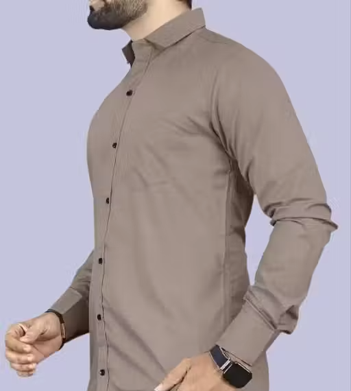 Boninos Men Solid Casual Shirt with Front Pocket - Image 3