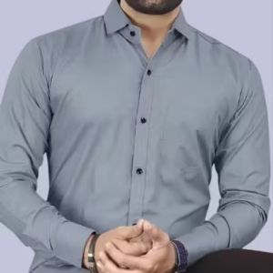 Boninos Men Solid Casual Shirt with Front Pocket – Blue
