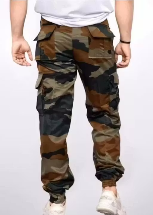 Men’s Regular Fit Army Print Cargo Style Casual Trousers Pants - Image 2